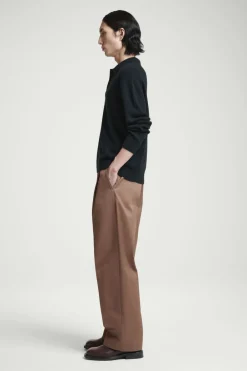 New COS PURE CASHMERE POLO SHIRT NAVY