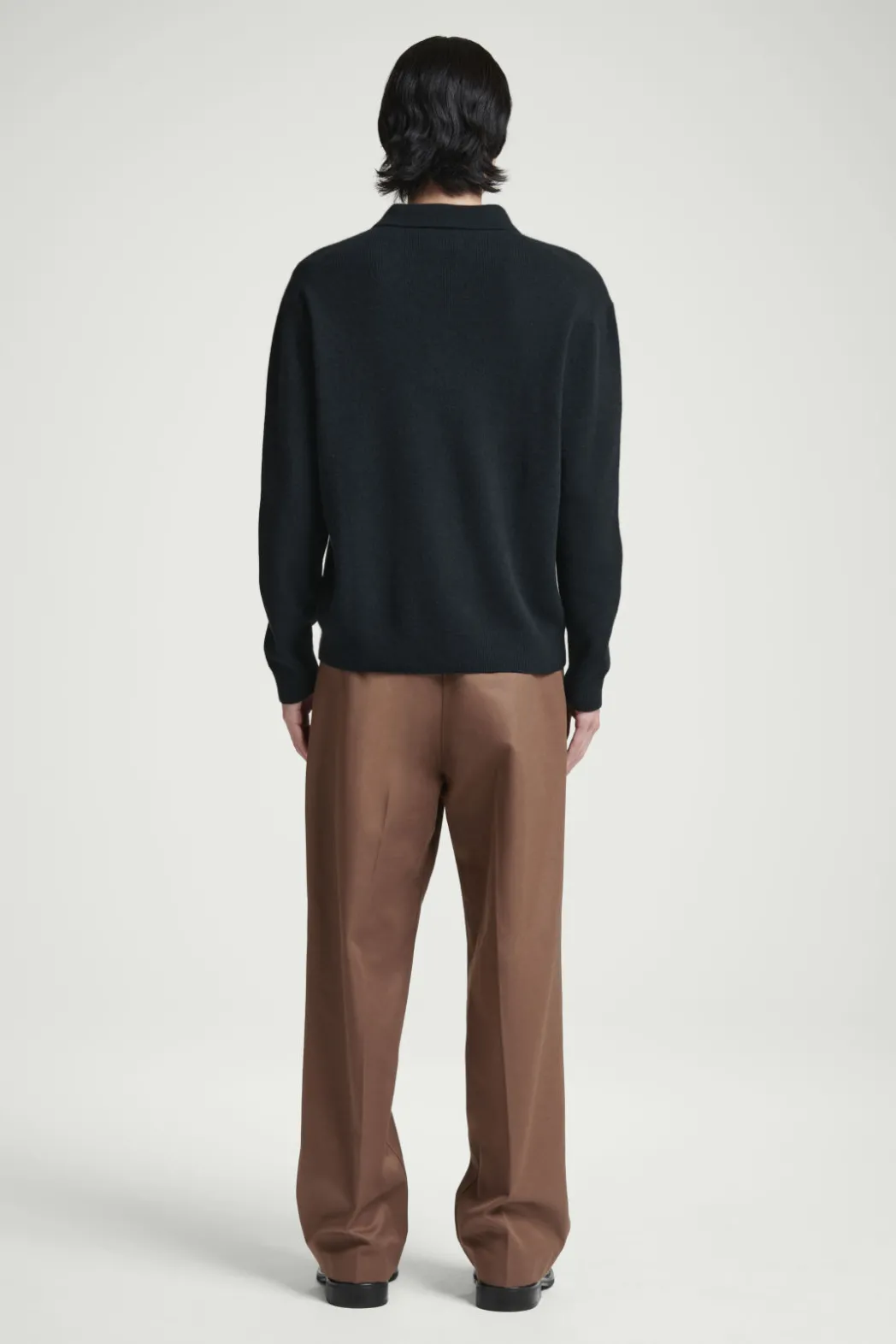 New COS PURE CASHMERE POLO SHIRT NAVY