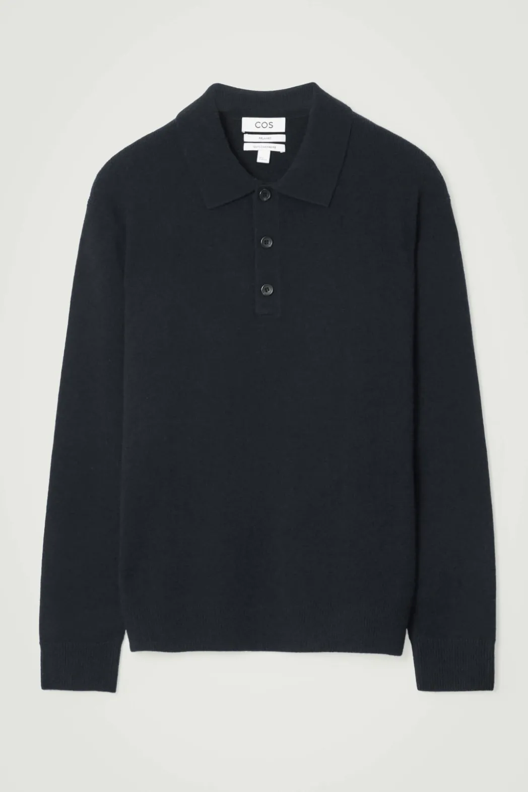 New COS PURE CASHMERE POLO SHIRT NAVY