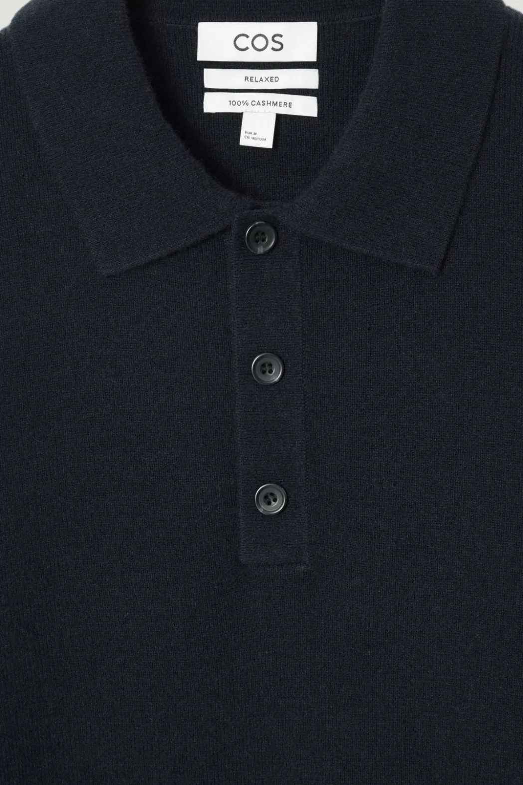 New COS PURE CASHMERE POLO SHIRT NAVY