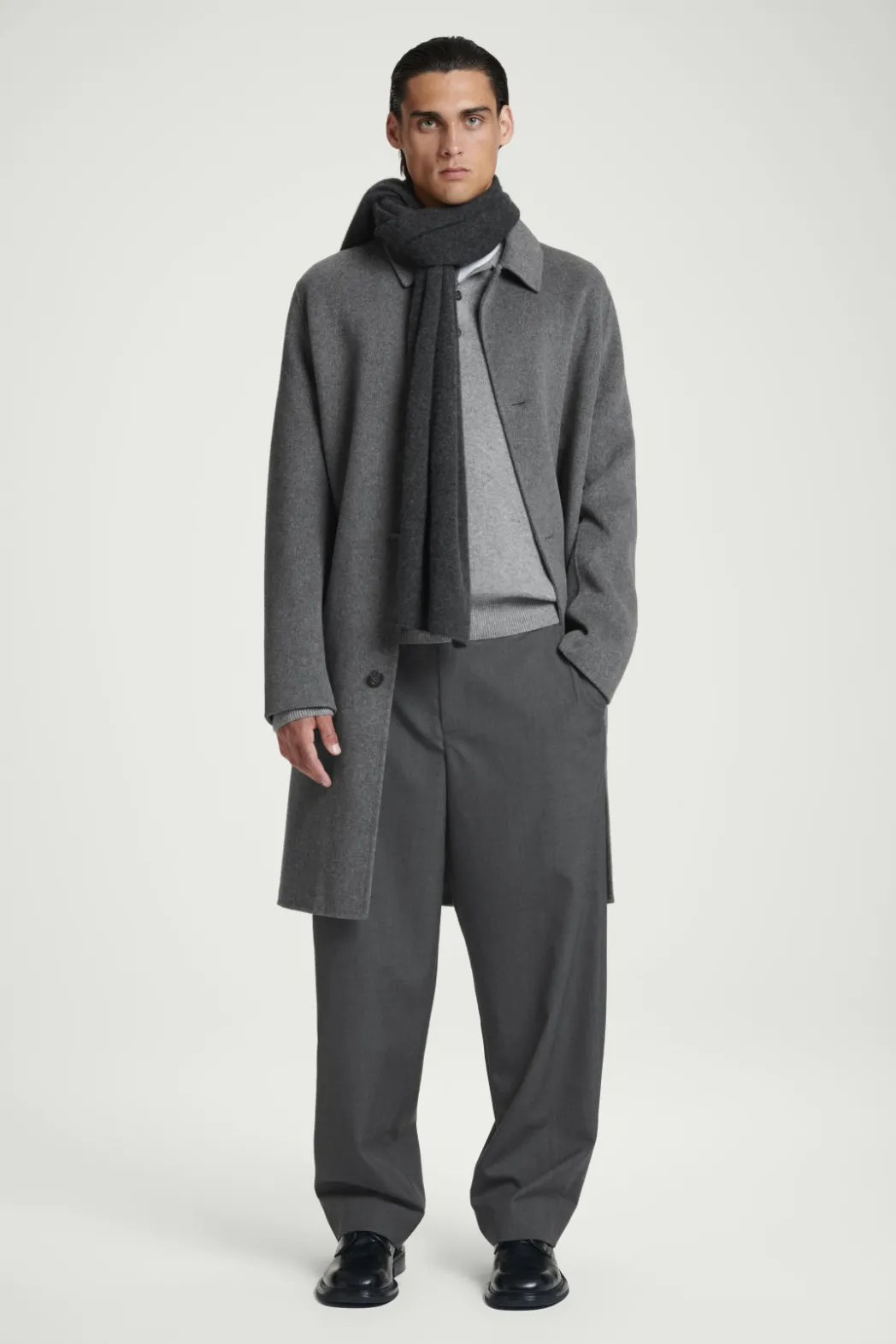 New COS PURE CASHMERE SCARF DARK GRAY