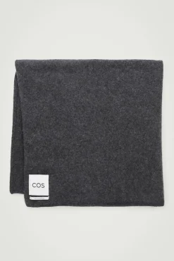 New COS PURE CASHMERE SCARF DARK GRAY