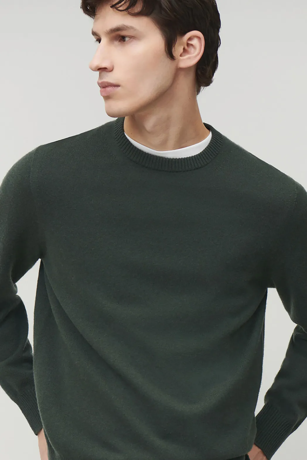 New COS PURE CASHMERE SWEATER DARK GREEN