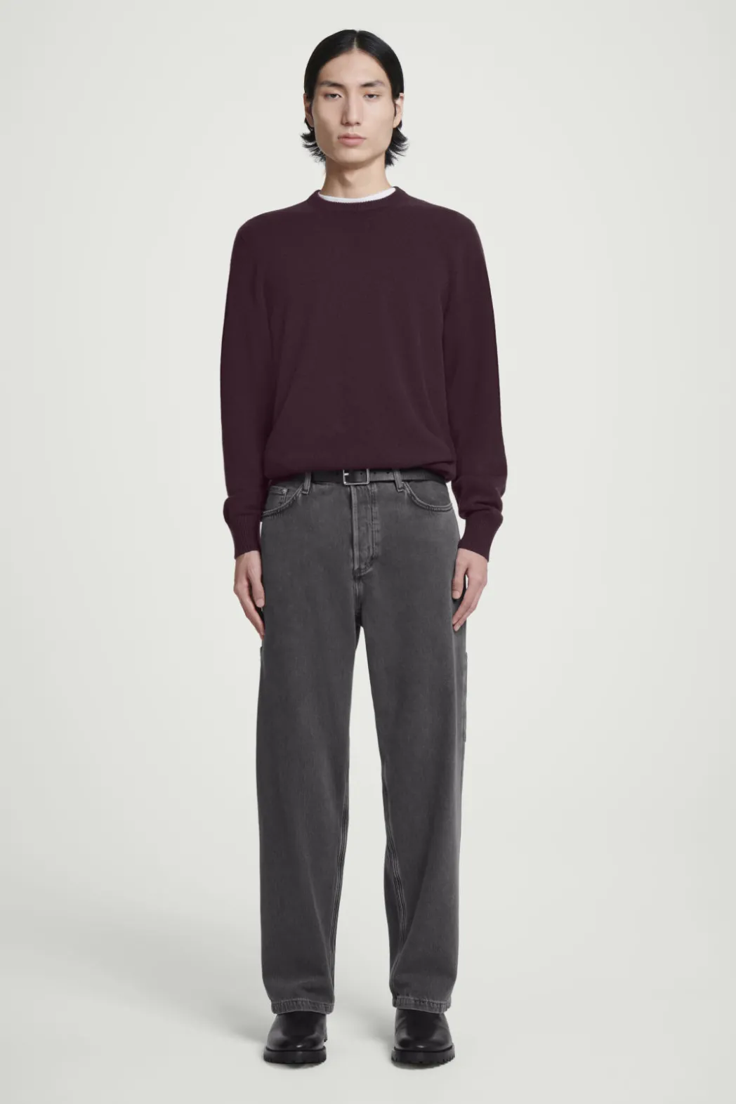 Outlet COS PURE CASHMERE SWEATER BURGUNDY