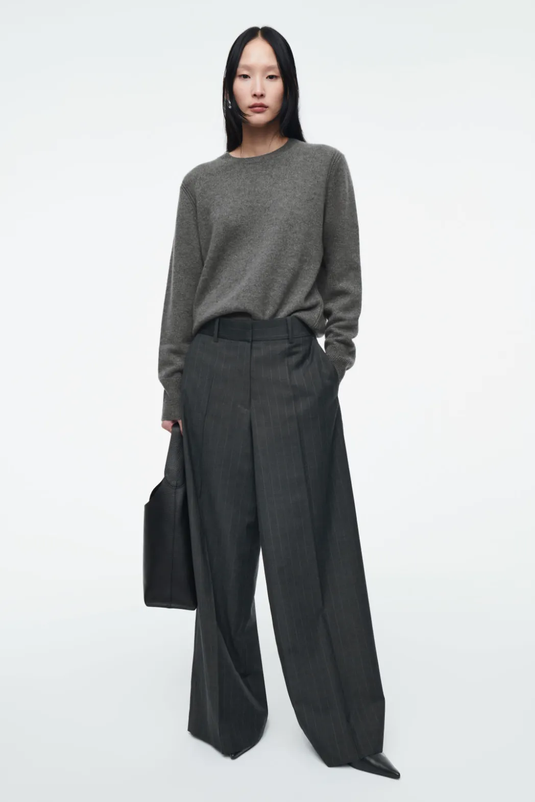 New COS PURE CASHMERE SWEATER GRAY