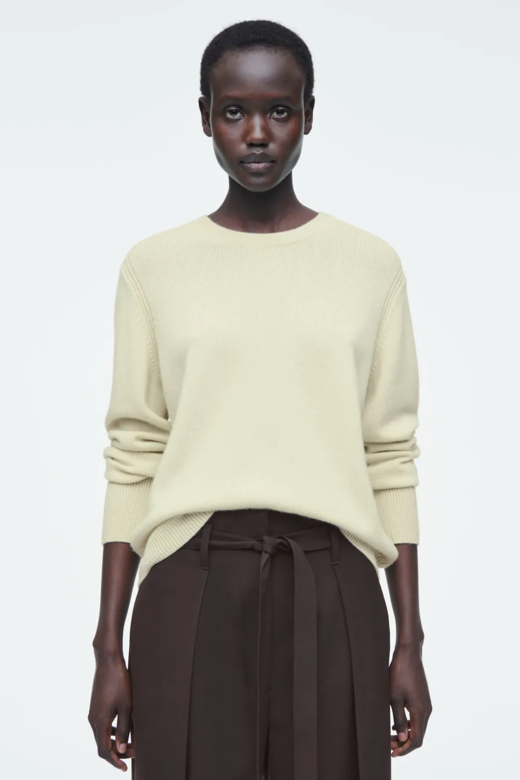 Online COS PURE CASHMERE SWEATER PALE GREEN