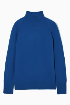COS PURE CASHMERE TURTLENECK SWEATER BLUE