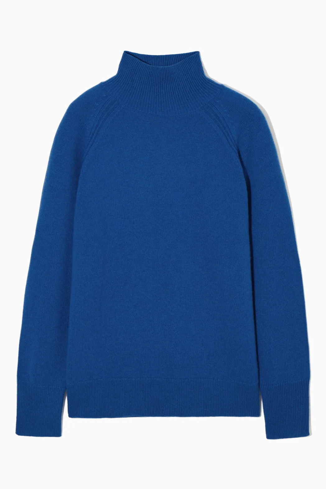 COS PURE CASHMERE TURTLENECK SWEATER BLUE