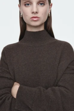 Outlet COS PURE CASHMERE TURTLENECK SWEATER DARK BROWN