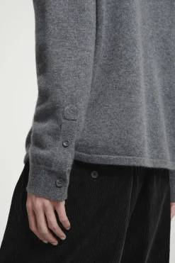 Best COS PURE CASHMERE ZIP-UP OVERSHIRT GRAY MÉLANGE