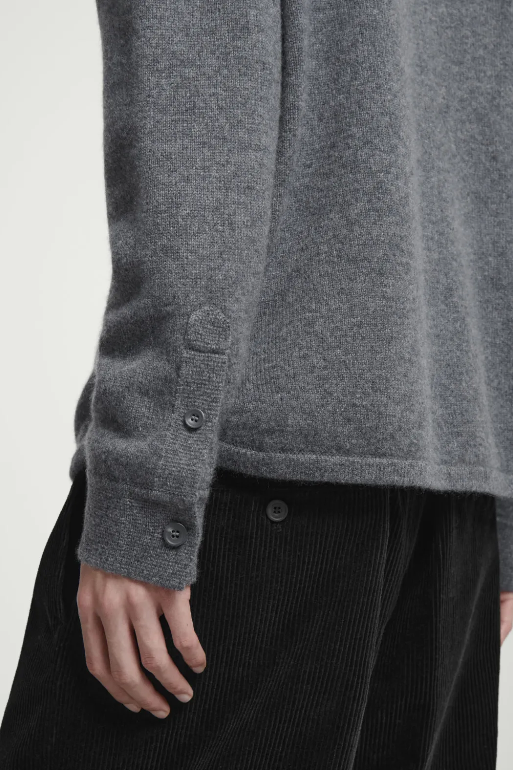 Best COS PURE CASHMERE ZIP-UP OVERSHIRT GRAY MÉLANGE
