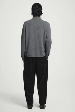 Best COS PURE CASHMERE ZIP-UP OVERSHIRT GRAY MÉLANGE