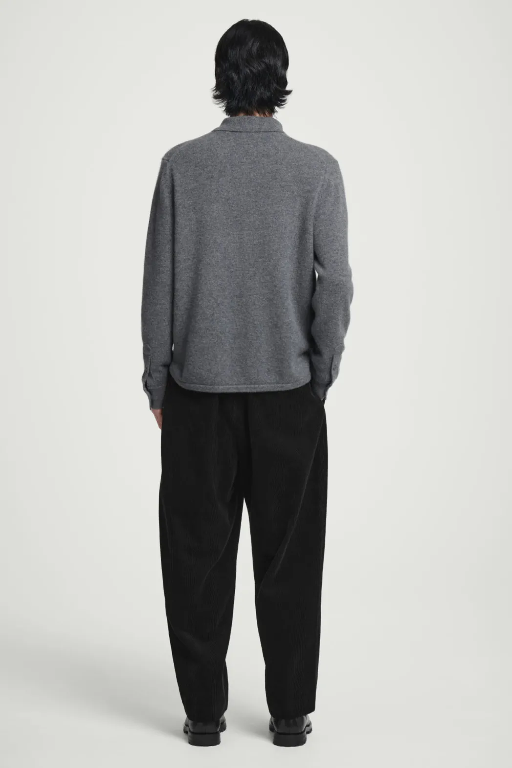 Best COS PURE CASHMERE ZIP-UP OVERSHIRT GRAY MÉLANGE