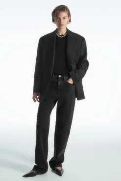Outlet COS PURE SILK T-SHIRT BLACK