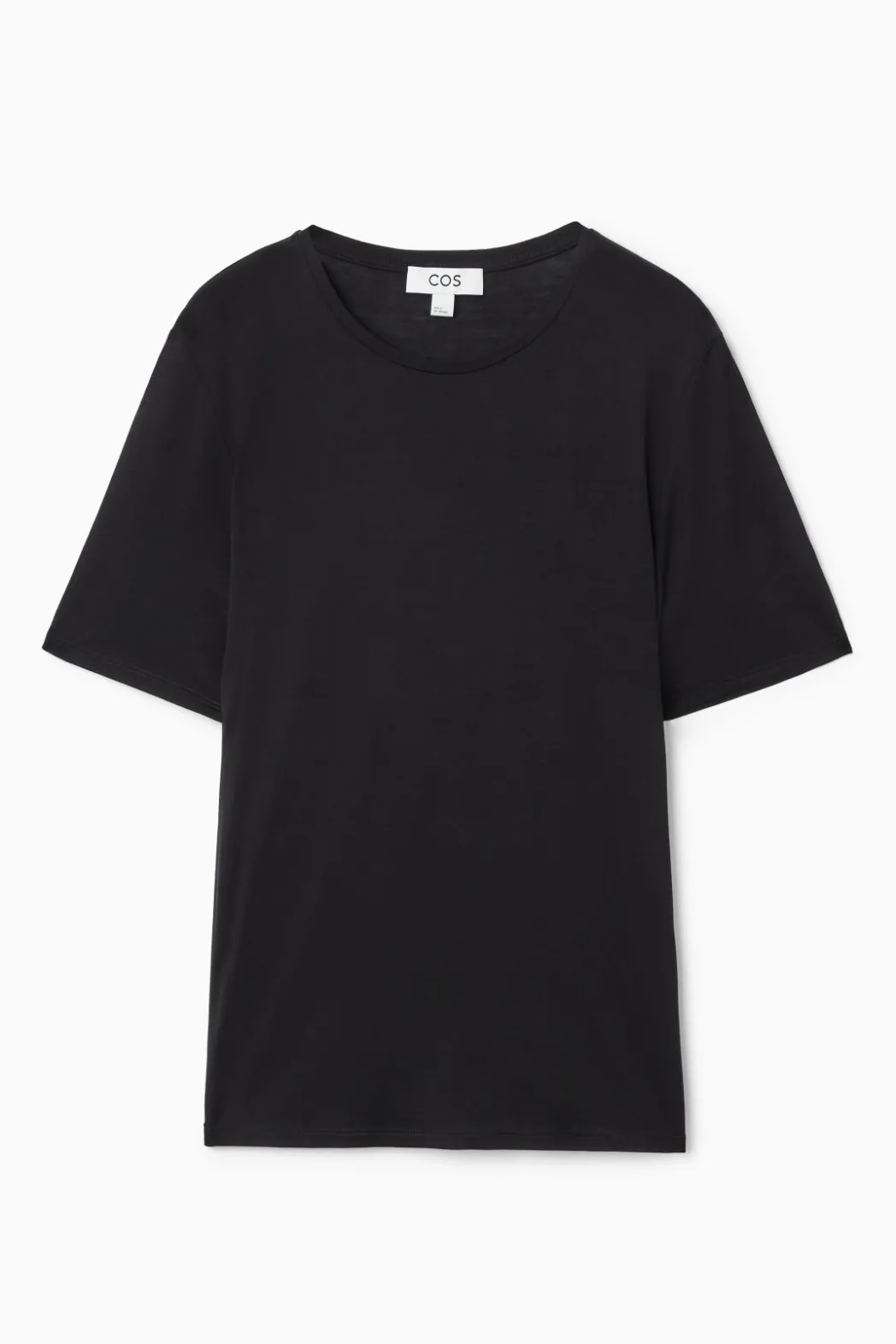 Outlet COS PURE SILK T-SHIRT BLACK