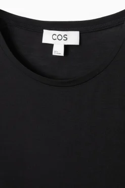 Outlet COS PURE SILK T-SHIRT BLACK