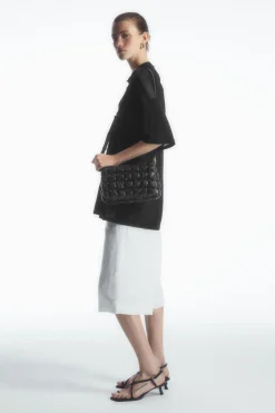 Best COS QUILTED CROSSBODY - LEATHER BLACK