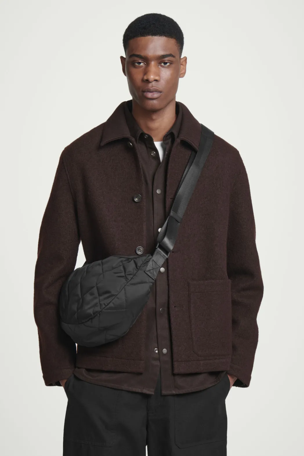 Best COS QUILTED CROSSBODY BAG - NYLON BLACK