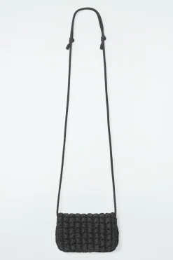 New COS QUILTED CROSSBODY MESSENGER BLACK