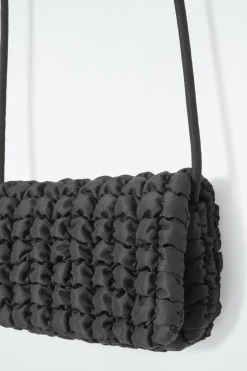 New COS QUILTED CROSSBODY MESSENGER BLACK
