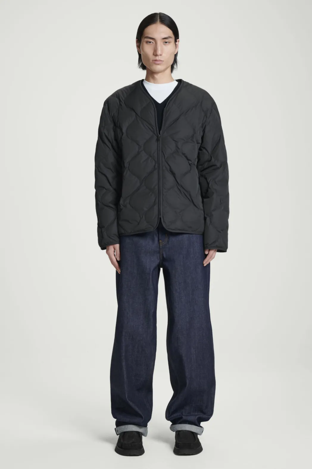COS QUILTED DOWN LINER JACKET BLACK