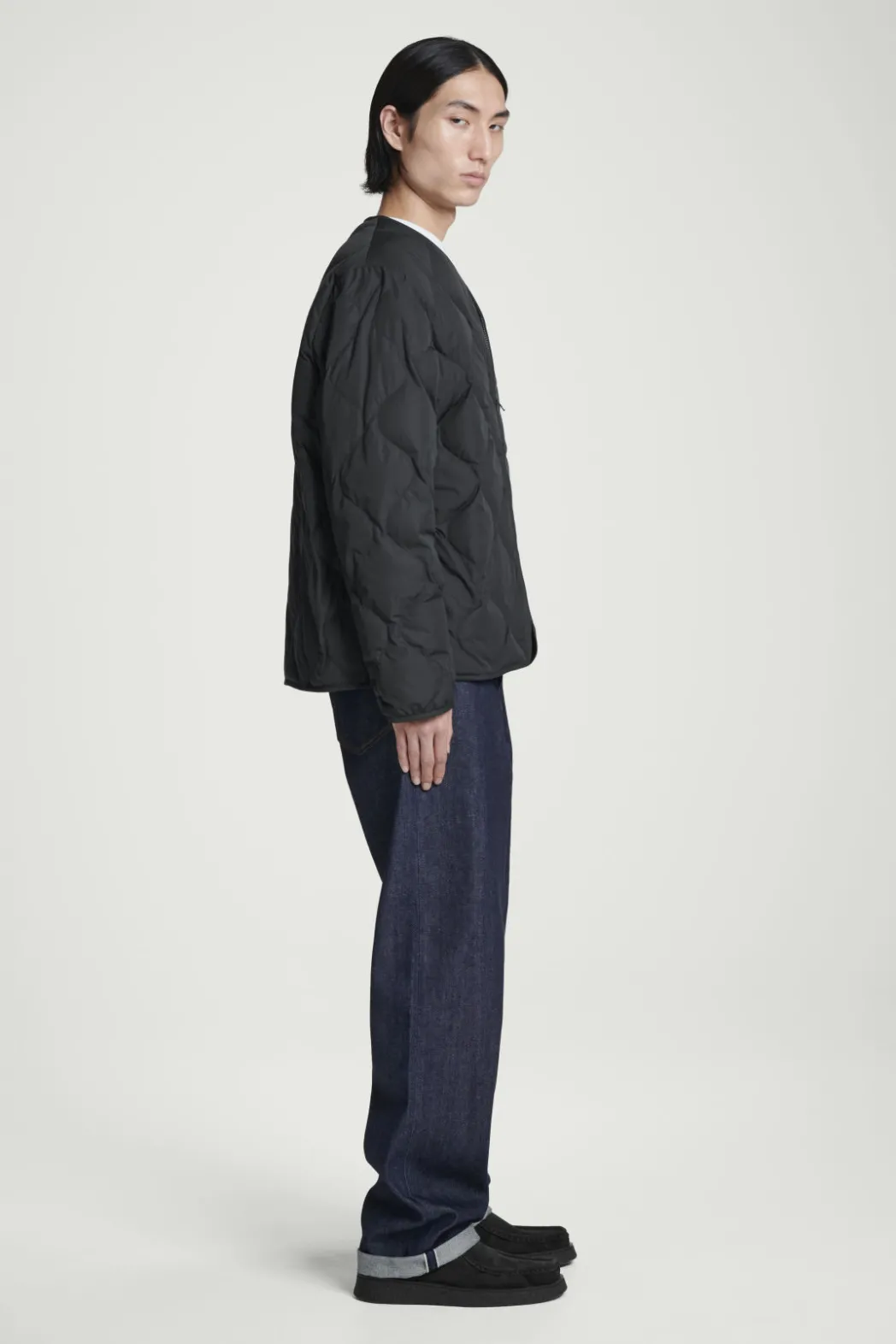 COS QUILTED DOWN LINER JACKET BLACK