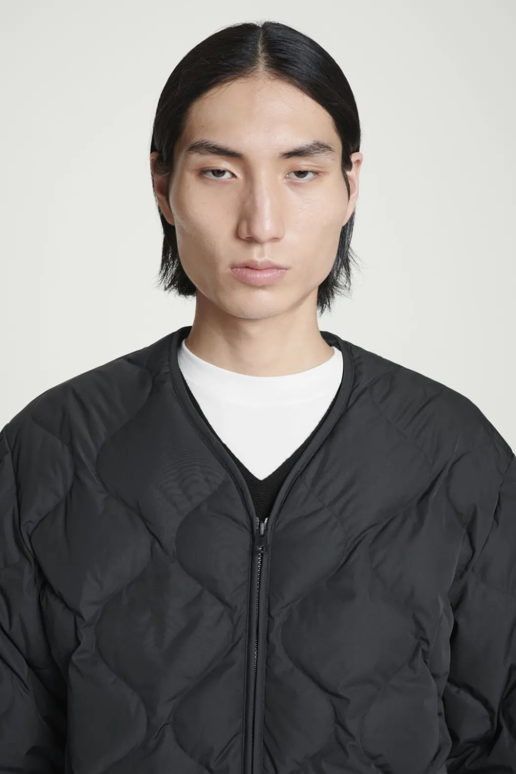 COS QUILTED DOWN LINER JACKET BLACK