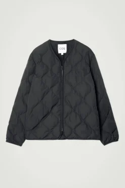 COS QUILTED DOWN LINER JACKET BLACK