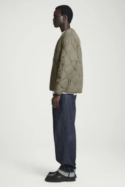 Best COS QUILTED DOWN LINER JACKET KHAKI