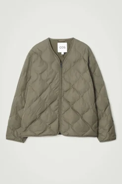 Best COS QUILTED DOWN LINER JACKET KHAKI
