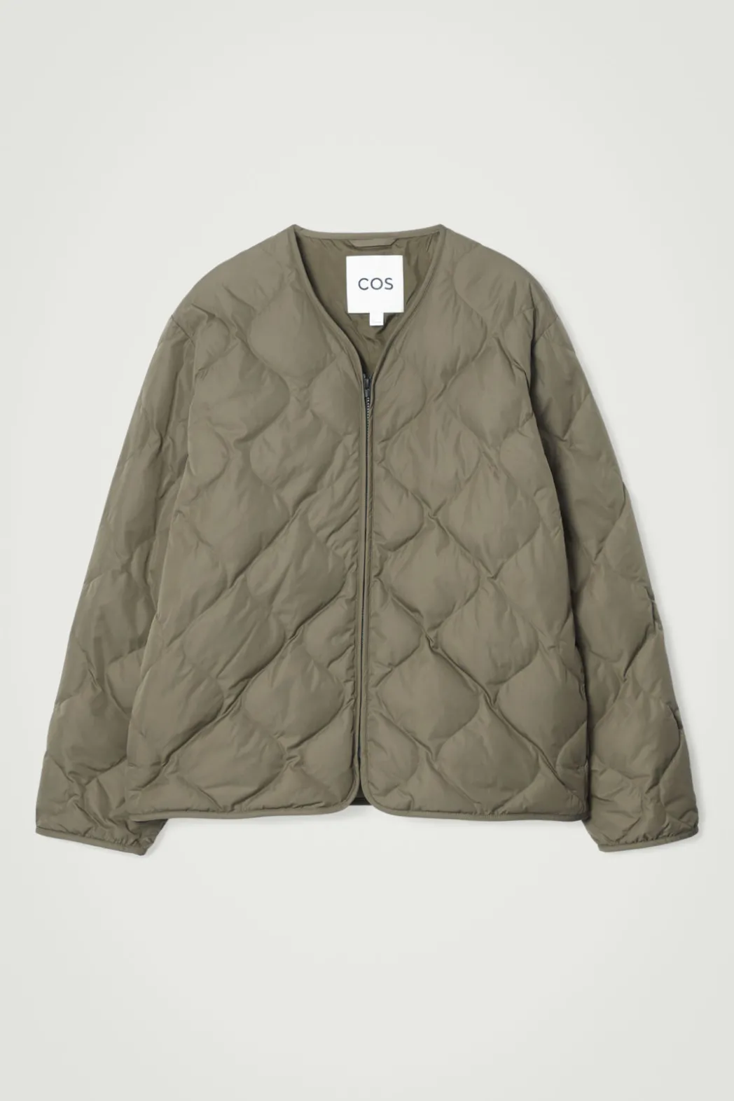 Best COS QUILTED DOWN LINER JACKET KHAKI