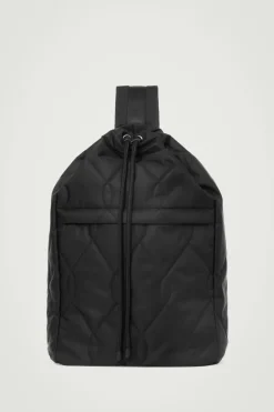 Sale COS QUILTED DRAWSTRING SLING DUFFLE BAG - NYLON BLACK