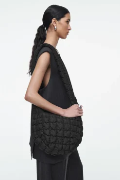 Sale COS QUILTED MESSENGER BLACK