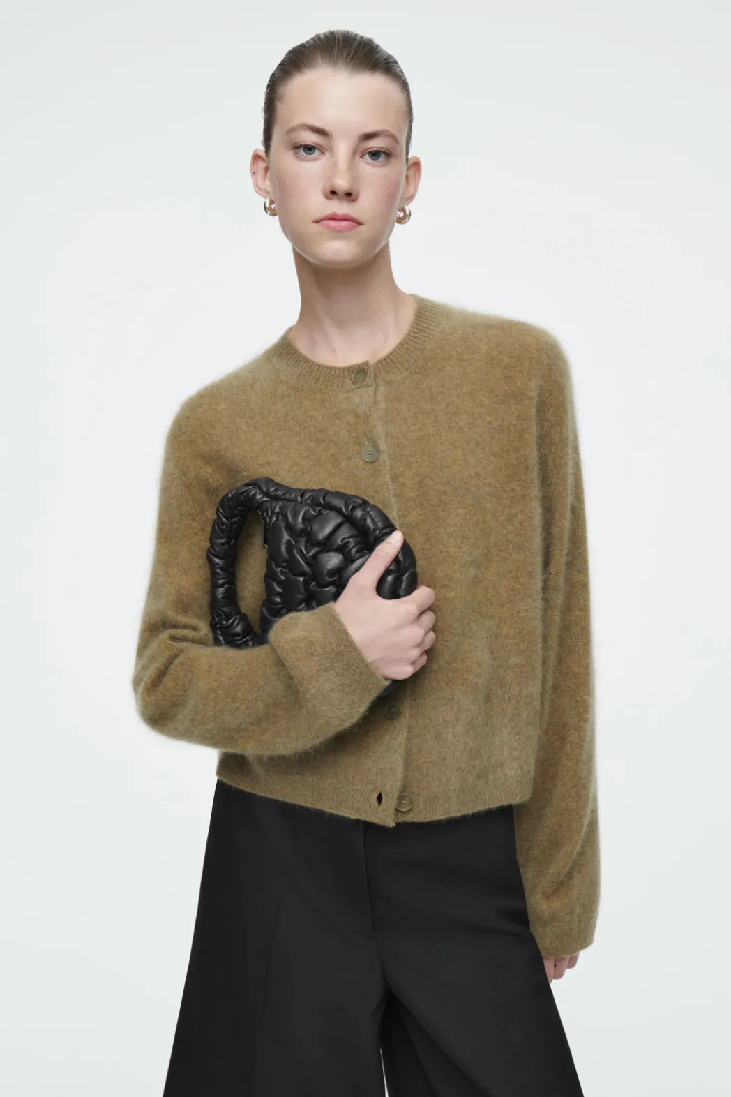 New COS QUILTED MICRO BAG - LEATHER BLACK