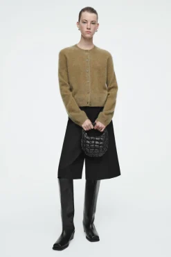 New COS QUILTED MICRO BAG - LEATHER BLACK