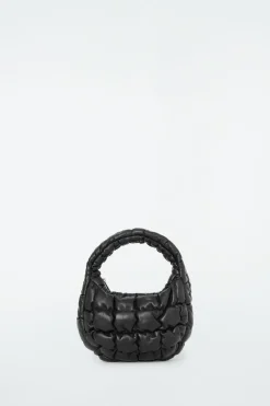 New COS QUILTED MICRO BAG - LEATHER BLACK