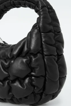 New COS QUILTED MICRO BAG - LEATHER BLACK