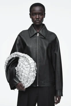 New COS QUILTED MINI BAG SILVER
