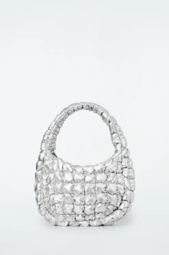 New COS QUILTED MINI BAG SILVER