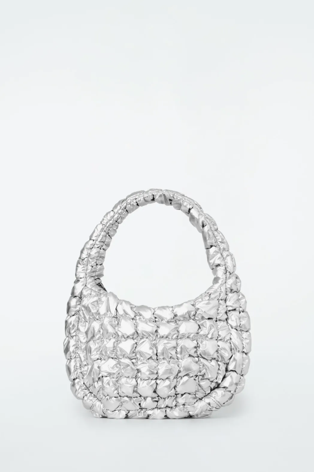 New COS QUILTED MINI BAG SILVER