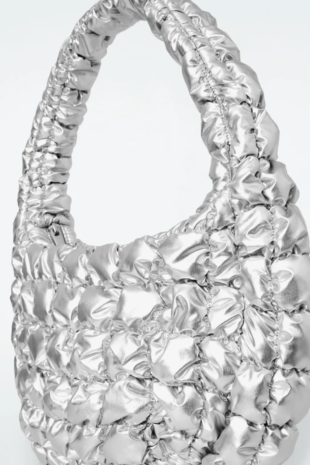 New COS QUILTED MINI BAG SILVER