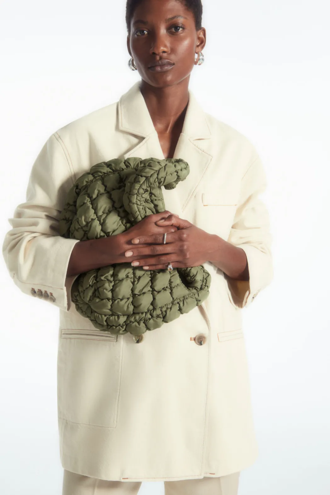 COS QUILTED MINI BAG KHAKI GREEN