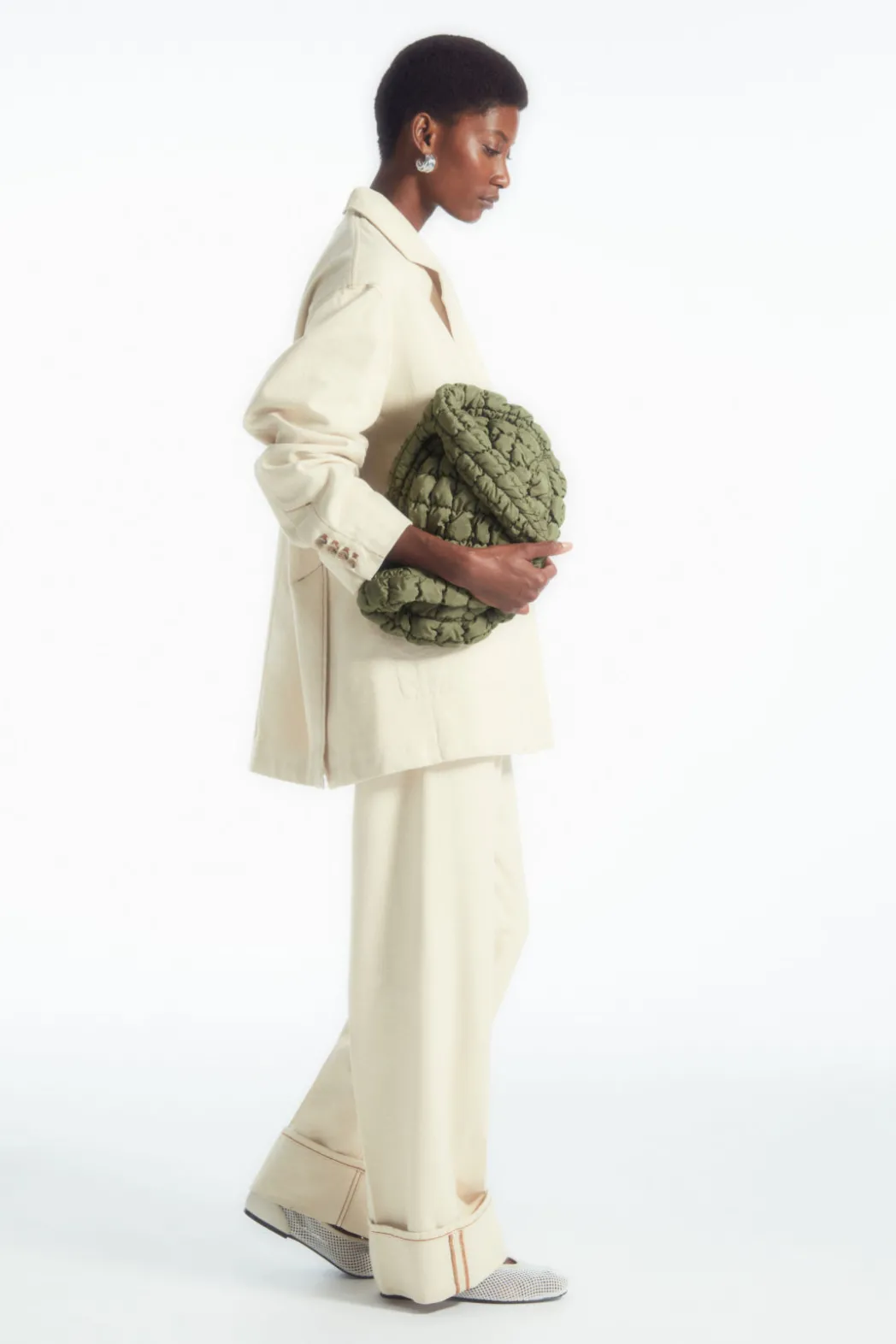 COS QUILTED MINI BAG KHAKI GREEN