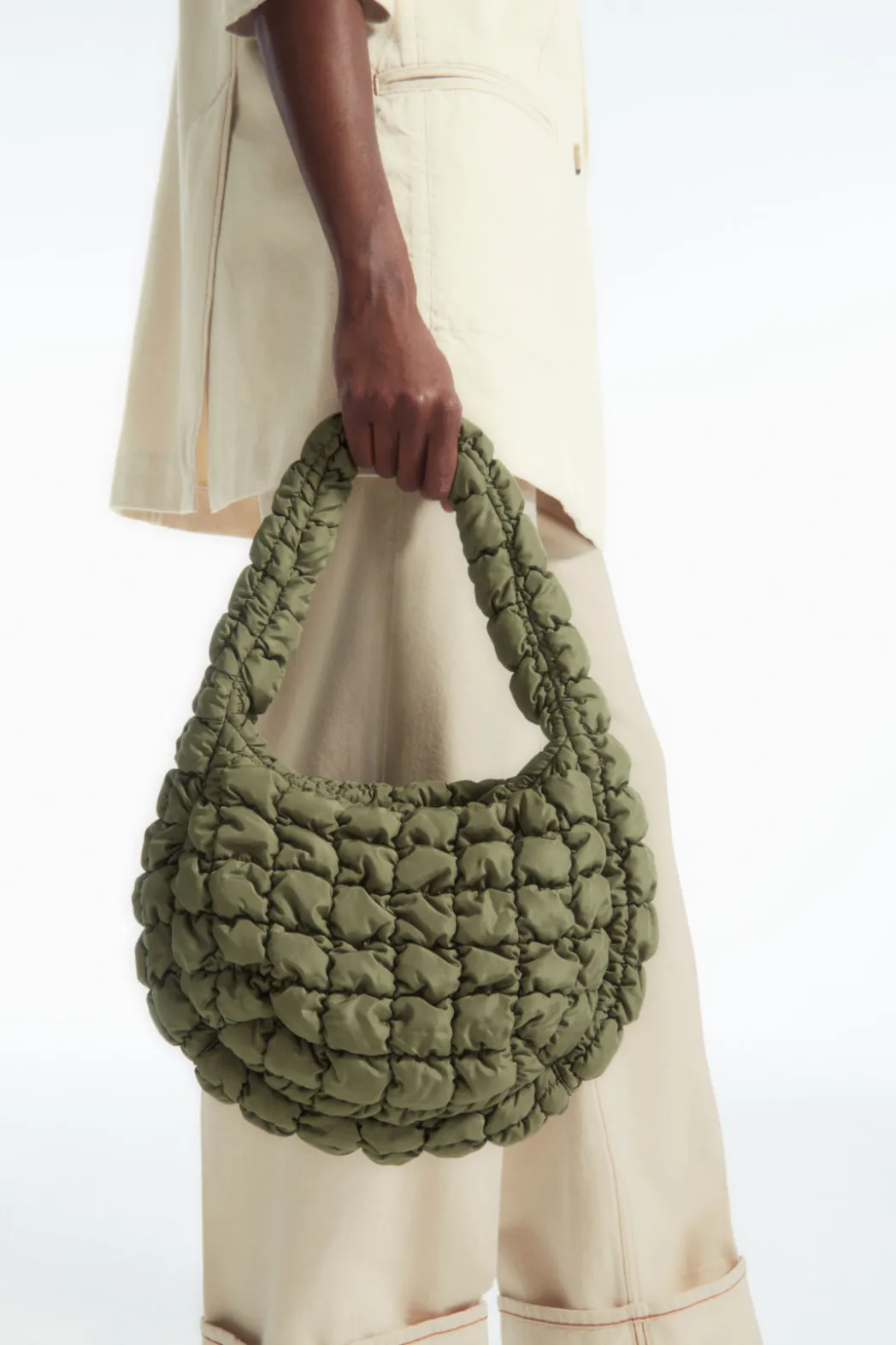 COS QUILTED MINI BAG KHAKI GREEN