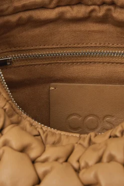 Sale COS QUILTED MINI BAG - LEATHER DARK BEIGE