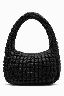 Discount COS QUILTED OVERSIZED CROSSBODY BAG - LEATHER BLACK