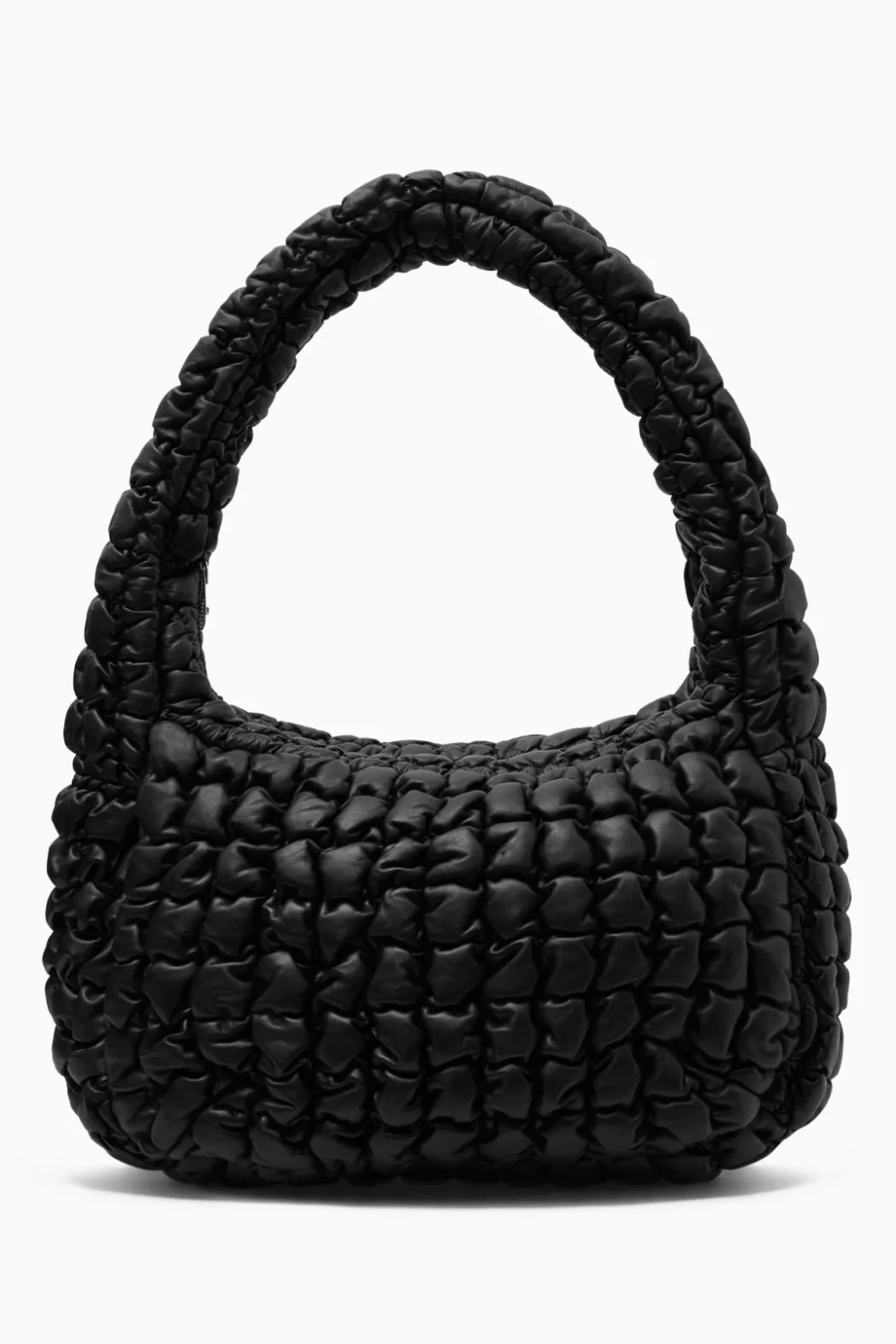 Discount COS QUILTED OVERSIZED CROSSBODY BAG - LEATHER BLACK
