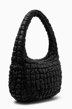 Discount COS QUILTED OVERSIZED CROSSBODY BAG - LEATHER BLACK
