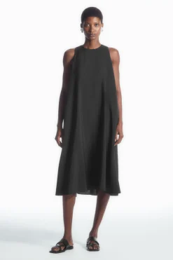 Hot COS RACER-NECK MIDI DRESS BLACK