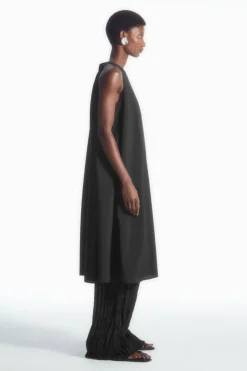 Hot COS RACER-NECK MIDI DRESS BLACK